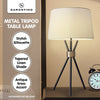 Sarantino Metal Tripod Table Lamp with Antique Brass Accent-Home & Garden > Lighting-Koala Lamps and Lighting