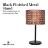 Sarantino Rattan Desk Lamp With Black Marble Base-Home & Garden > Lighting-Koala Lamps and Lighting