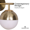 Sarantino Wall Lamp with Gold Metal Base and White Glass Shade-Home & Garden > Lighting-Koala Lamps and Lighting
