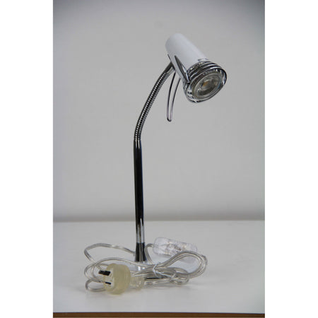 Scoot LED Desk Lamp White and Chrome-TABLE AND FLOOR LAMPS-Oriel