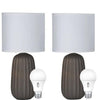 Taupe Complete Table Lamp with LED Tri Colour bulb option-TABLE AND FLOOR LAMPS-Oriel